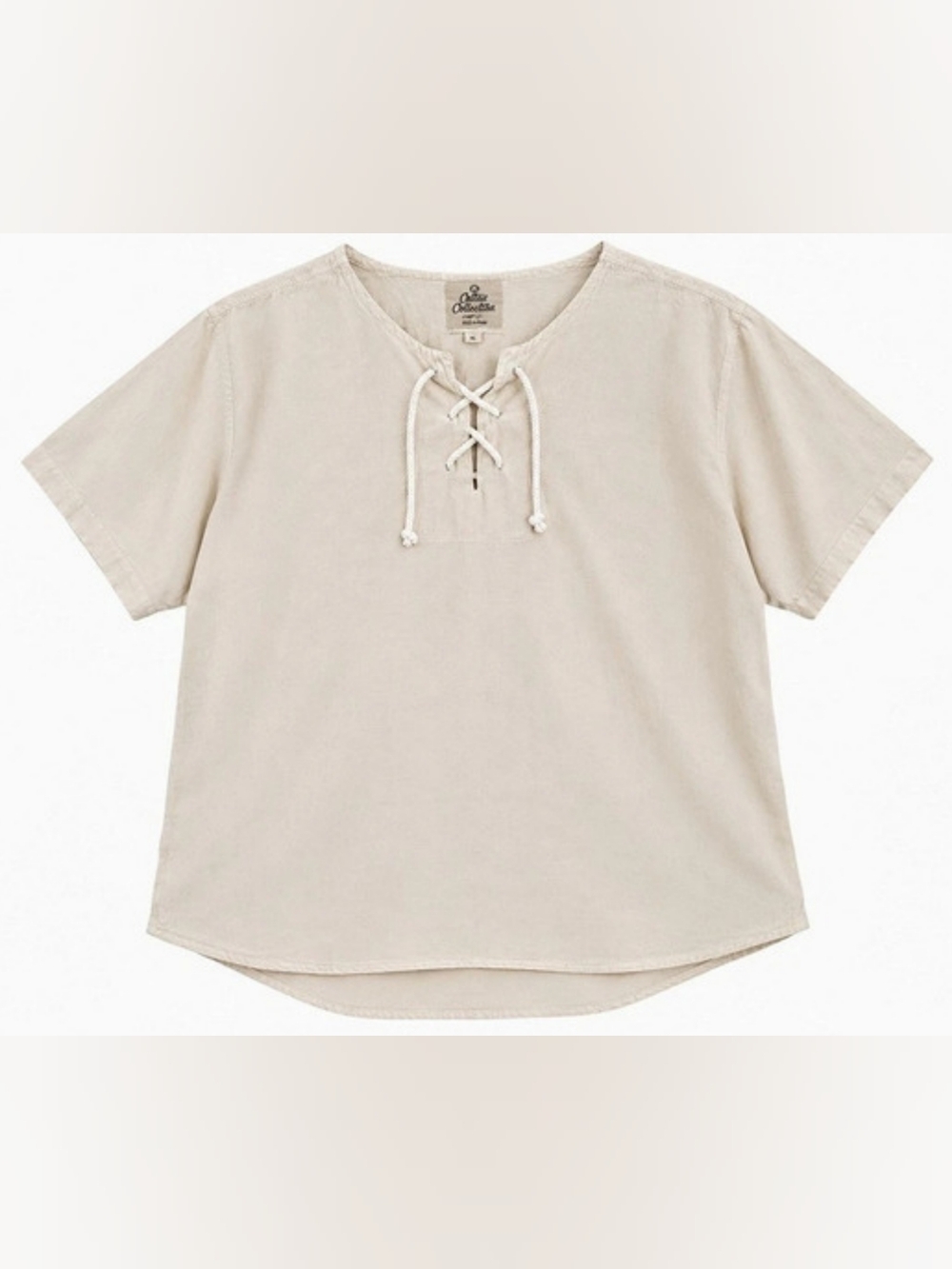 Organic Cotton Tunic XL Cotton Collection Lace-Up Medieval Pirate Buccaneer